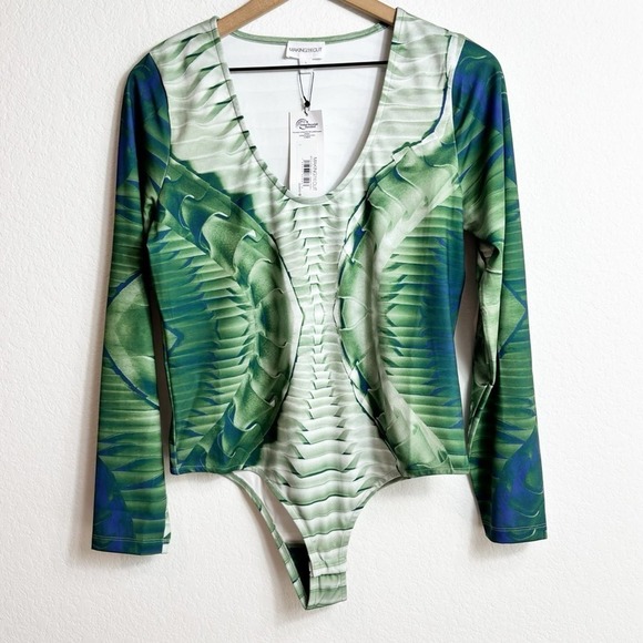 Tops - MAKING THE CUT SIZELARGE GREEN WOMEN BODYSUIT BRAND NEW WITH TAGS